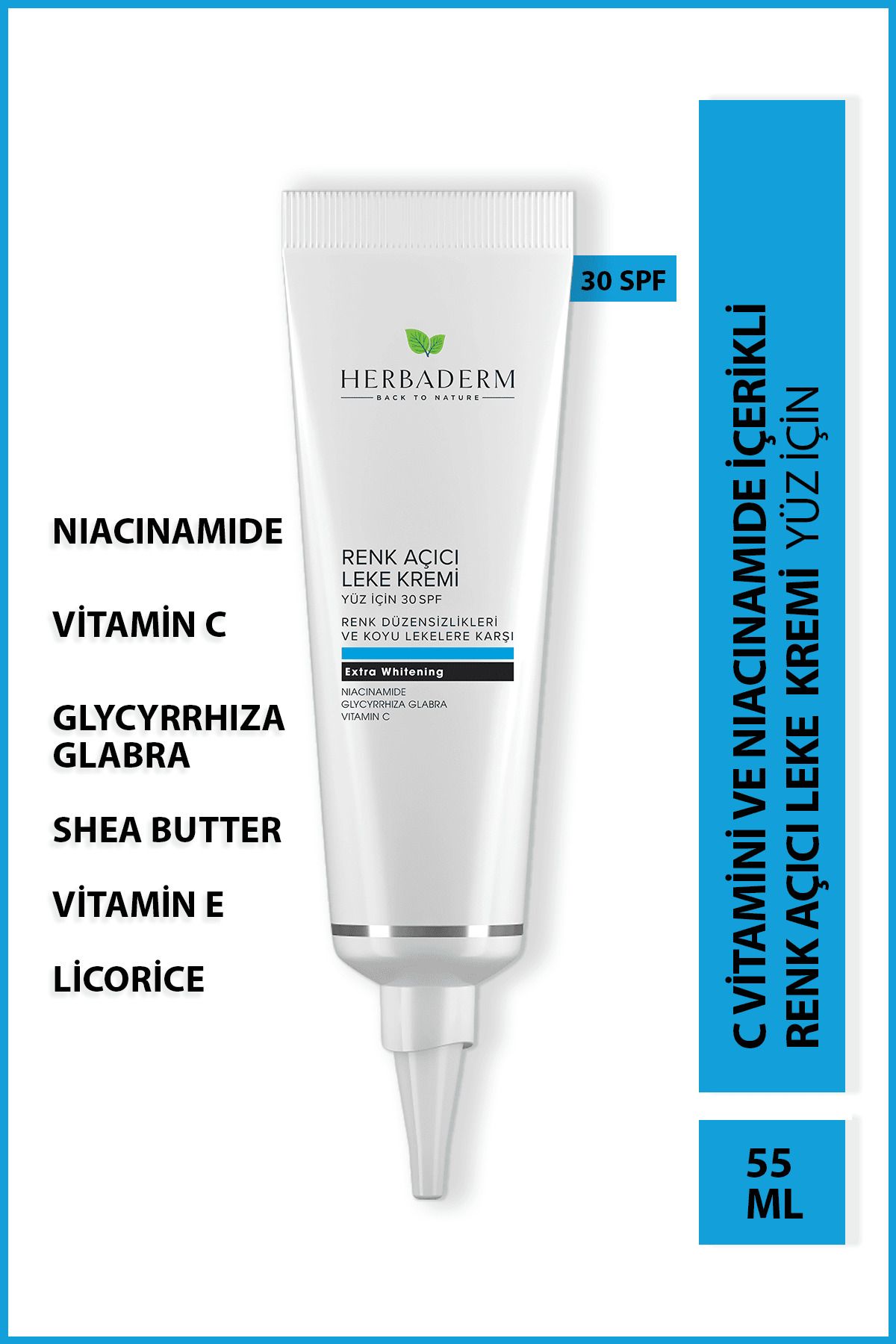 Cilt Beyazlatıcı Renk Açıcı Yüz Için Leke Kremi 55 ml