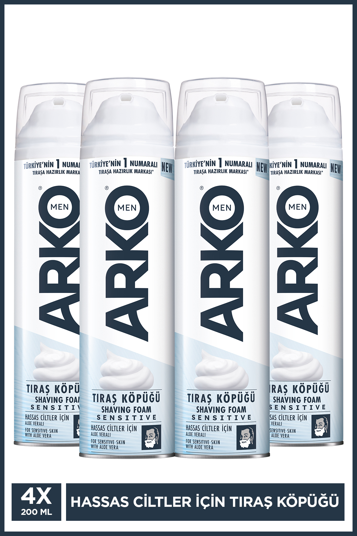 Sensitive Hassas Ciltler için Erkek Bakım Tıraş Köpüğü 4x200ml