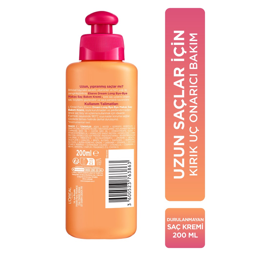 L'oréal Paris Dream Long Bye-bye Makas Saç Bakım Kremi 200 ml