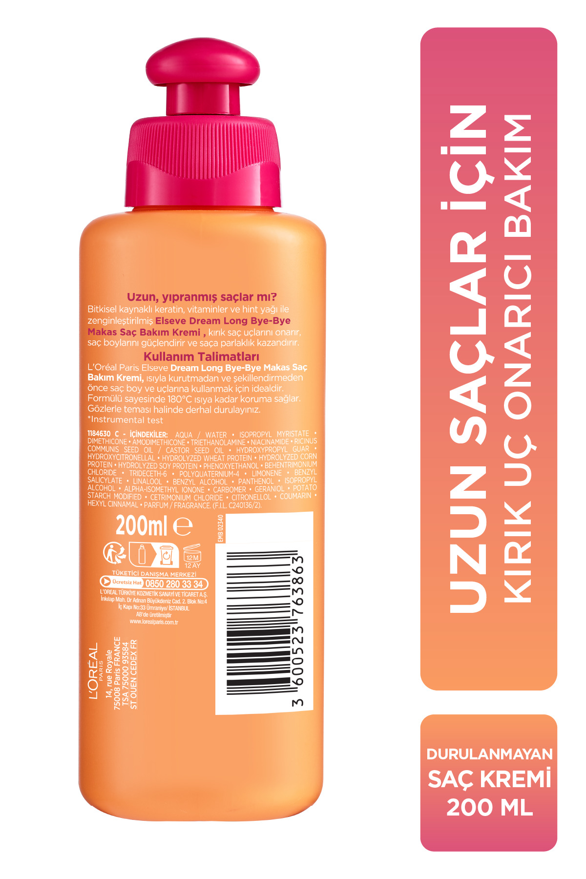 L'oréal Paris Dream Long Bye-bye Makas Saç Bakım Kremi 200 ml