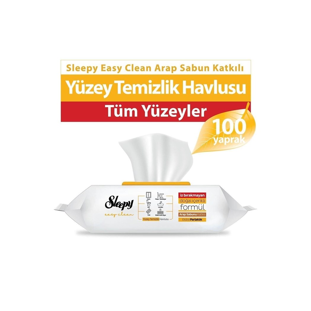 Easy Clean Arap Sabunu Katkılı Yüzey Temizlik Havlusu&mendili 100 Yaprak