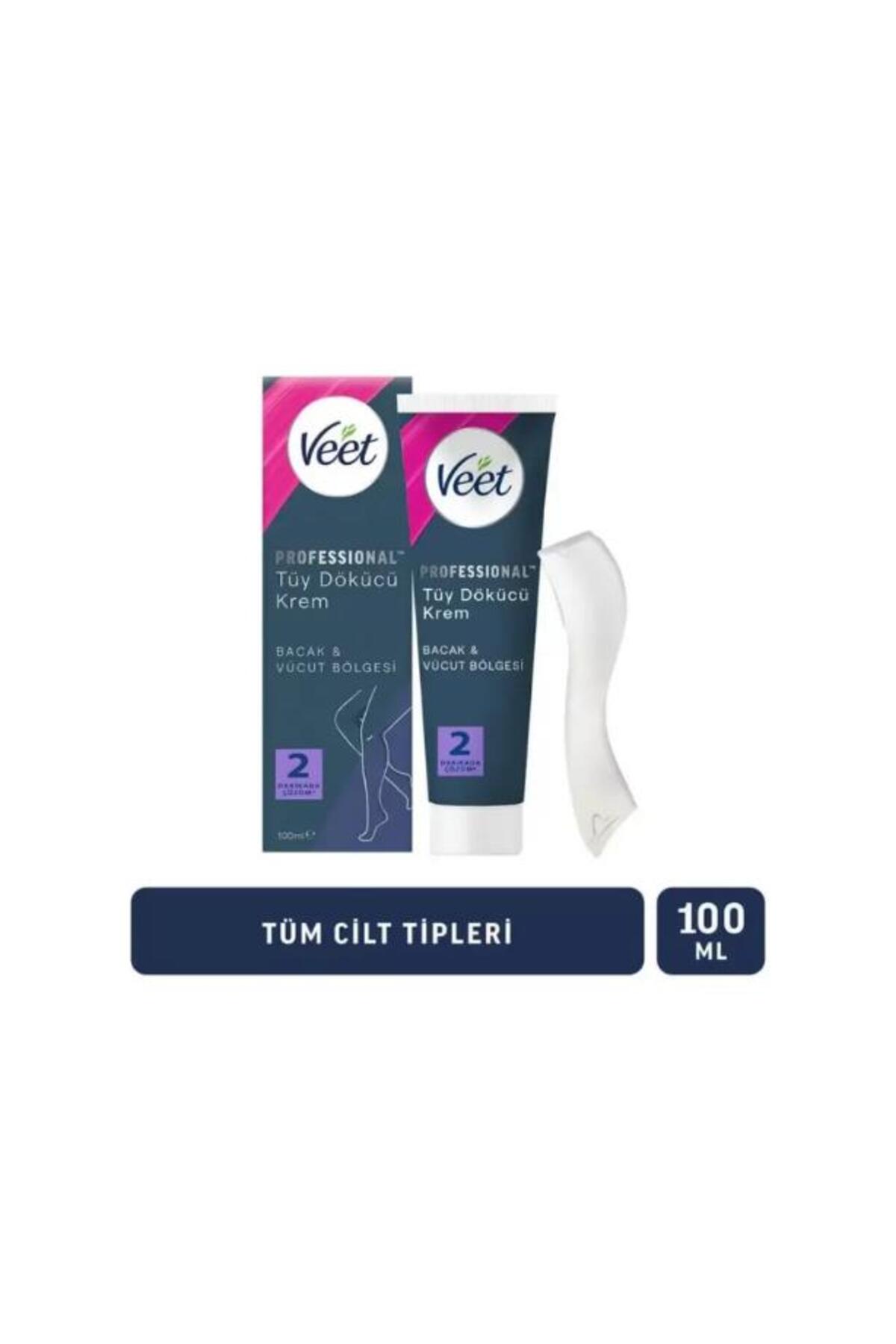 Tüy Dökücü Krem Professional Bacak ve Vücut Bölgesi Tüm Cilt Tipleri 100 ml