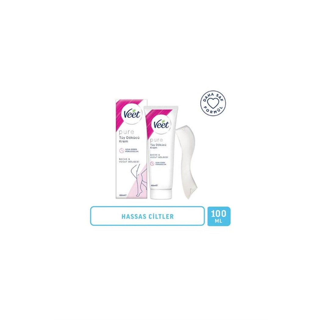 Pure Tüy Dökücü Krem Bacak ve Vücut Bölgesi Hassas Ciltler 100 ml