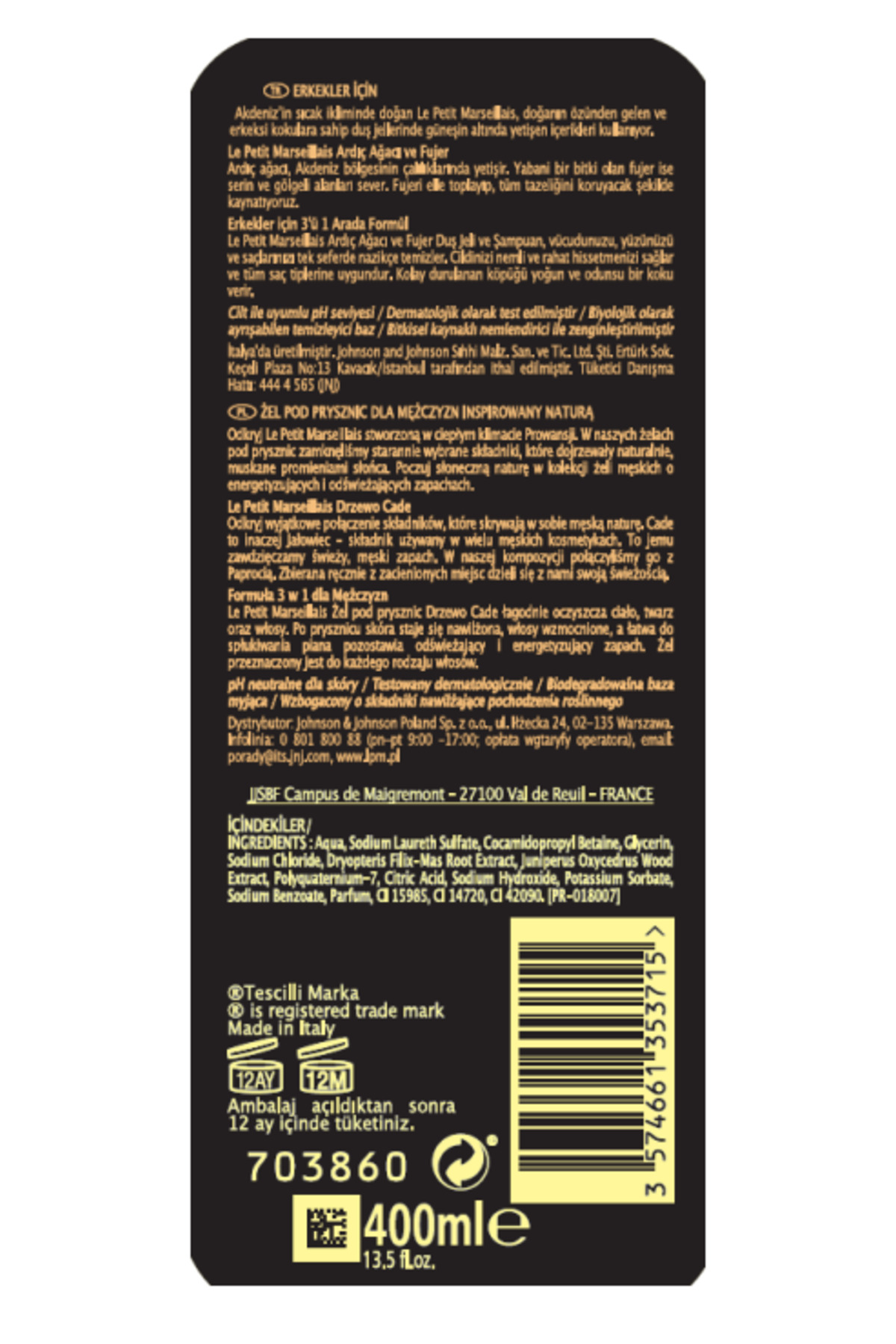 Men Ardıç Ağacı Ve Füjer Duş Jeli 400 ml