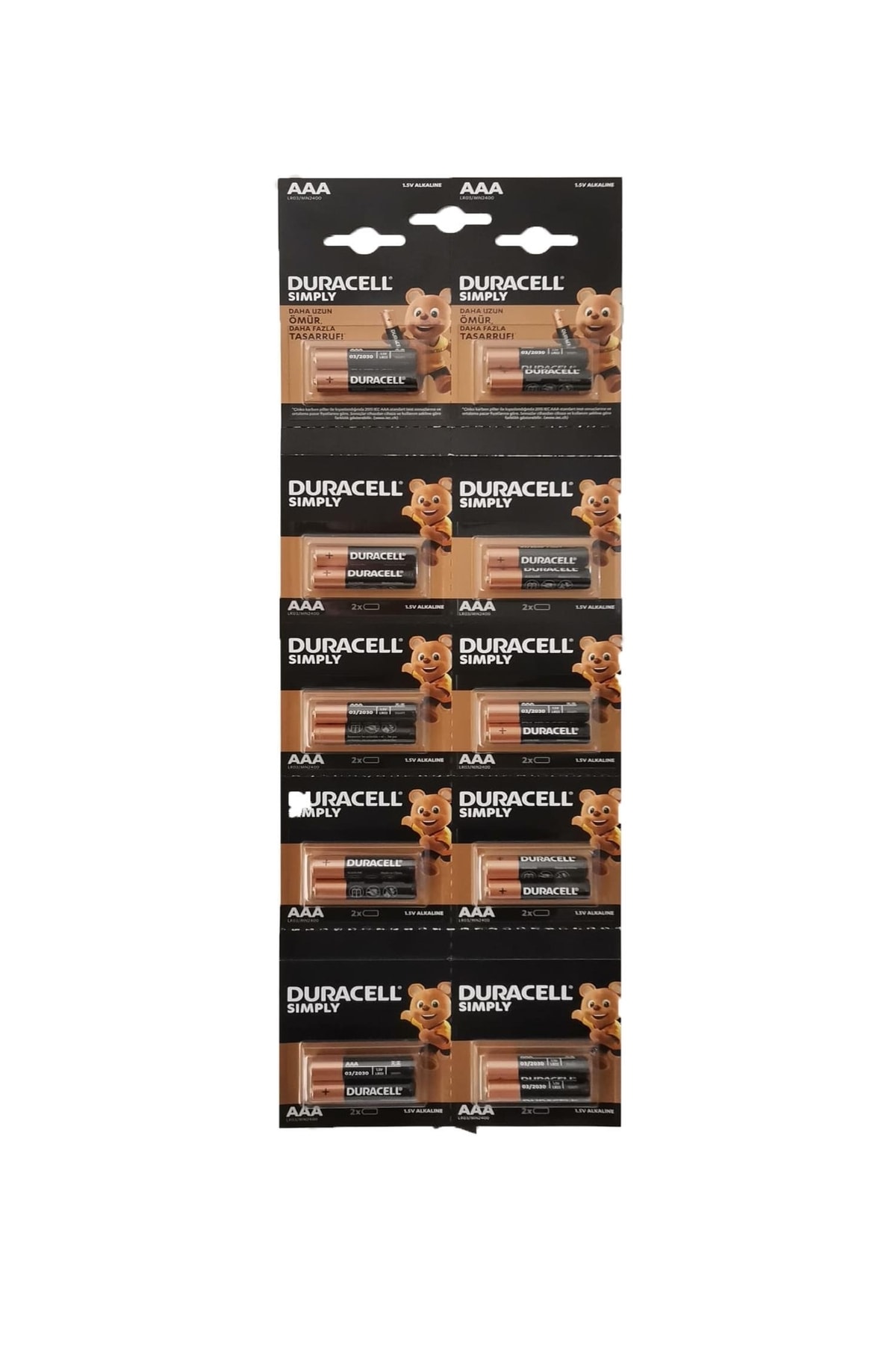 Duracal Ince 2'li Pil Kartela 10'lu (12*10)