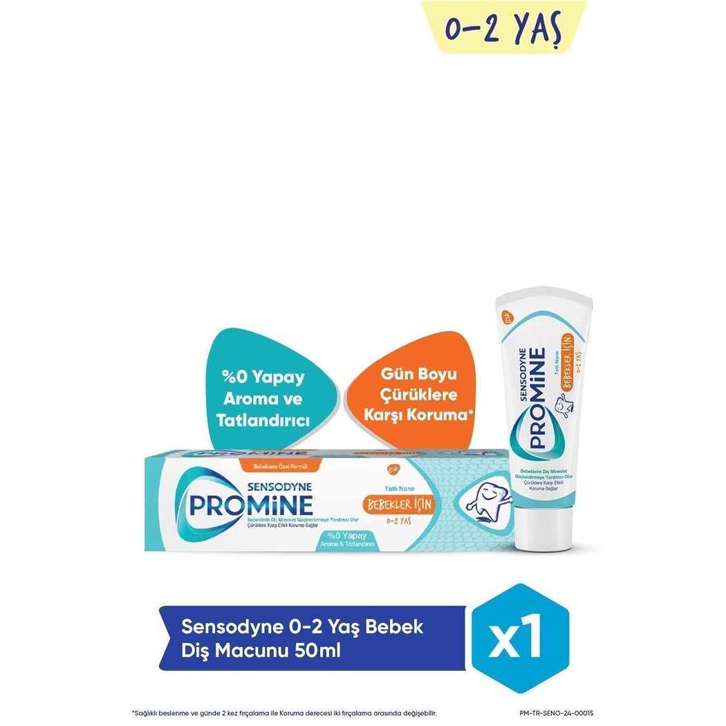 Promine 0-2 Yaş Bebekler İçin Yapay Aroma&Tatlandırıcı İçermeyen Şekersiz Diş Macunu 50ml
