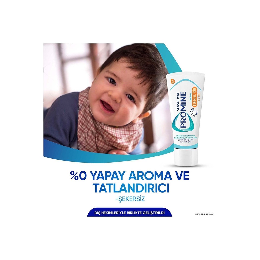 Promine 0-2 Yaş Bebekler İçin Yapay Aroma&Tatlandırıcı İçermeyen Şekersiz Diş Macunu 50ml
