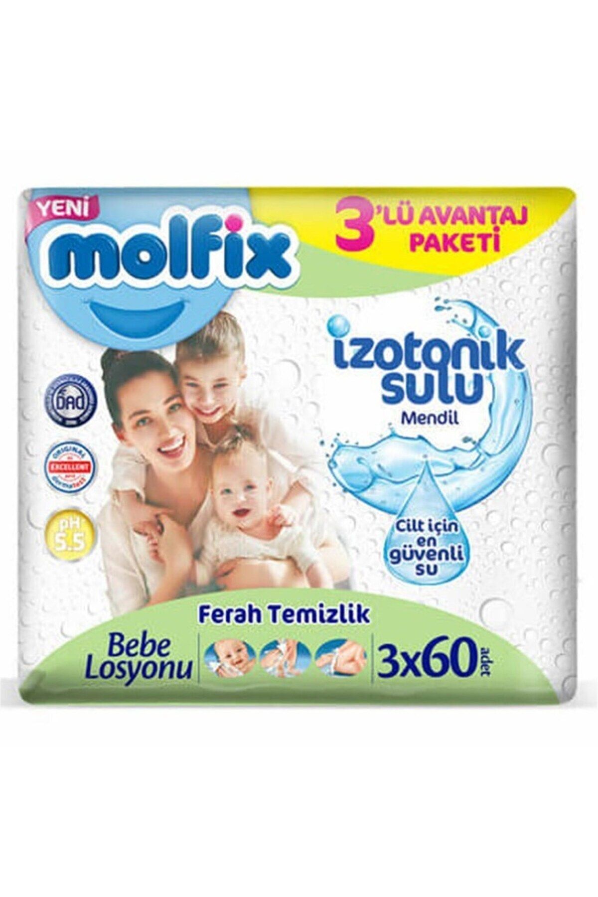 I?zotonik Ferah Temizlik Islak Mendil 3x60lı