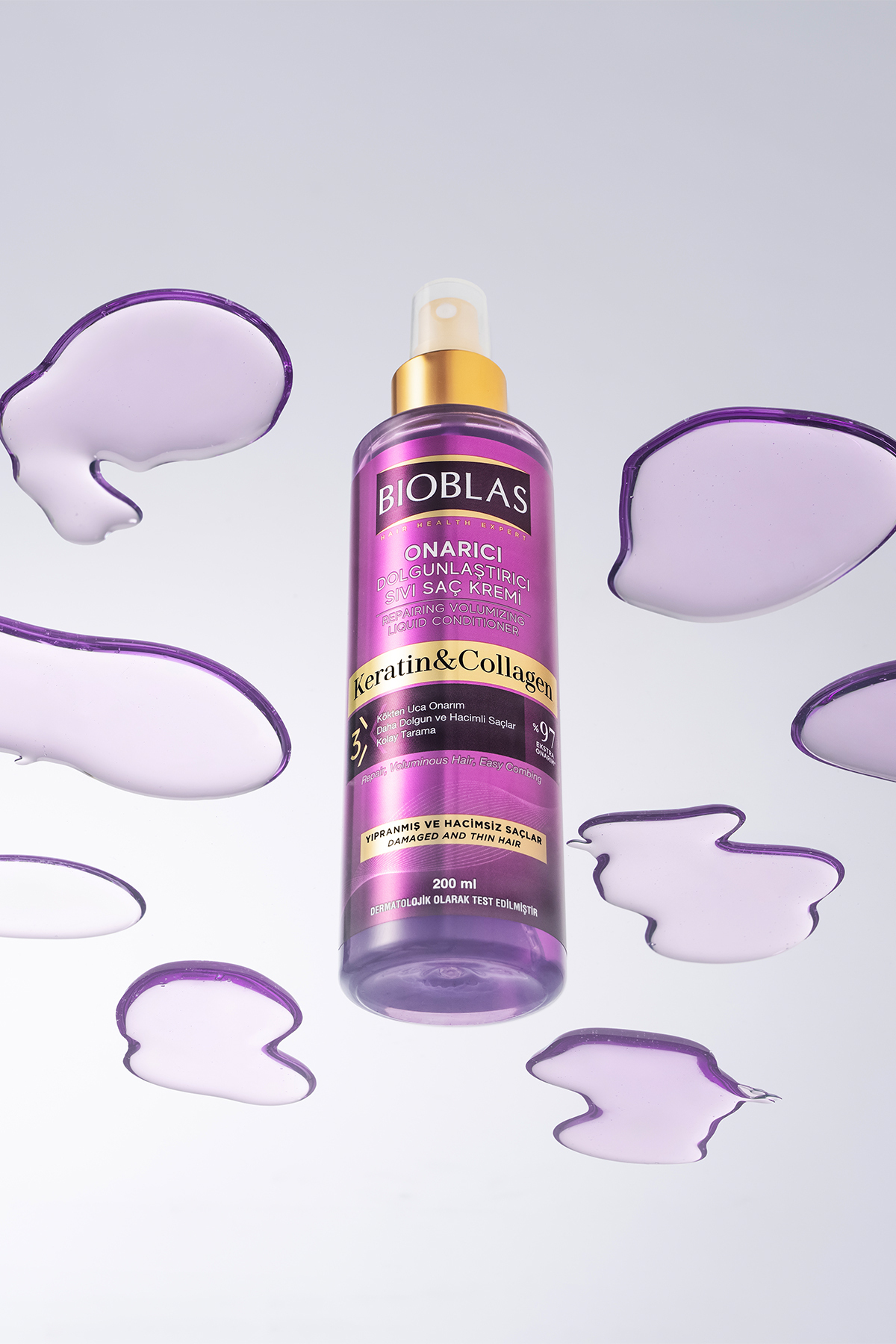 Sıvı Saç Kremi Kolajen Keratin 200 ml - Dökülme Karşıtı Hacim & Dolgunlaştırıcı