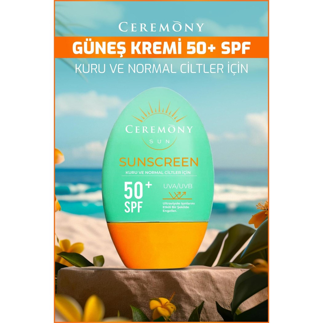 UVA-UVB Yüksek Koruma Doğal Görünümlü Hızlı Emilen 50+SPF Güneş Kremi Kuru ve Normal Ciltle