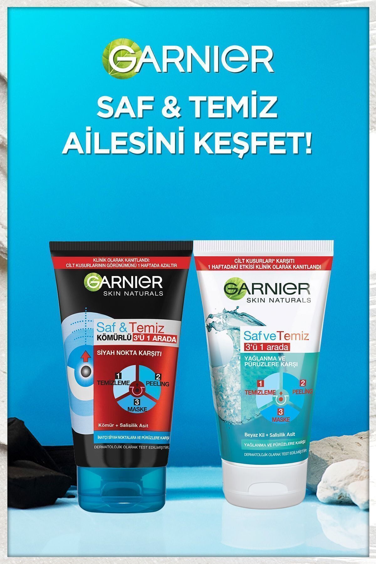 Garnier Saf & Temiz 3Ü1 Arada 150 Ml