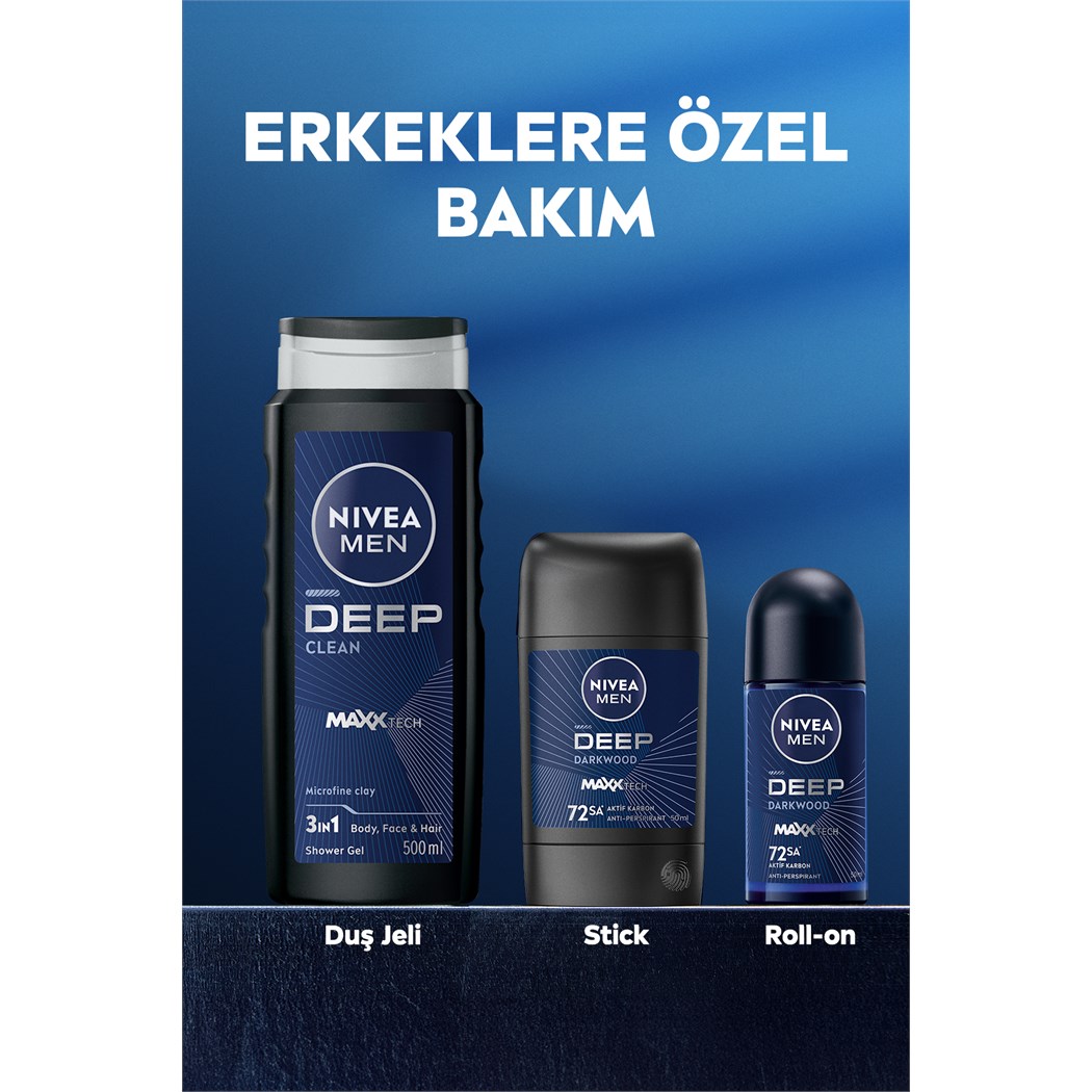 MEN Erkek Sprey Deodorant Deep Dimension Aktif Karbon 150ml, 72 Saat Anti-perspirant Ter Koruması