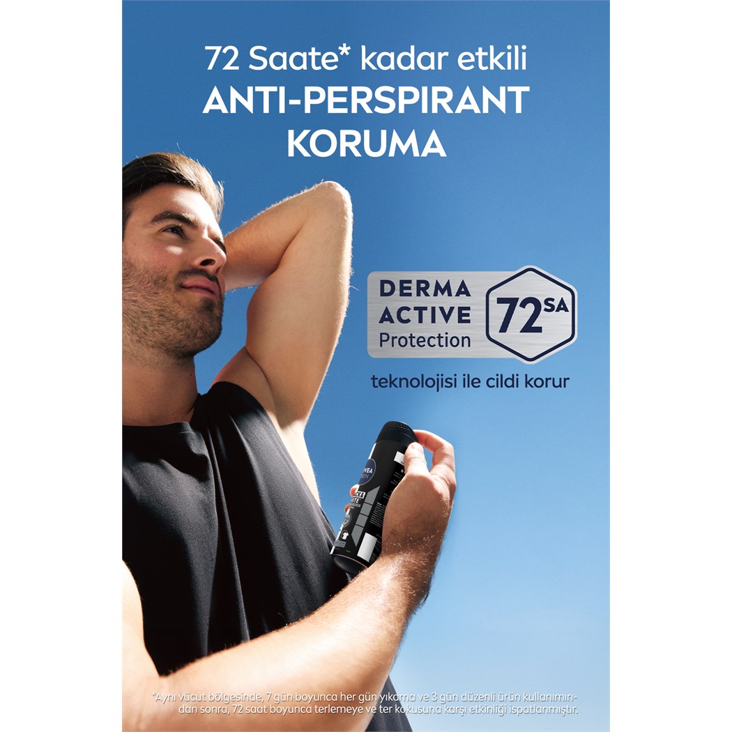 MEN Erkek Sprey Deodorant Black&white Invisible Fresh 150ml, 72 Saat Anti-Perspirant Ter Koruması
