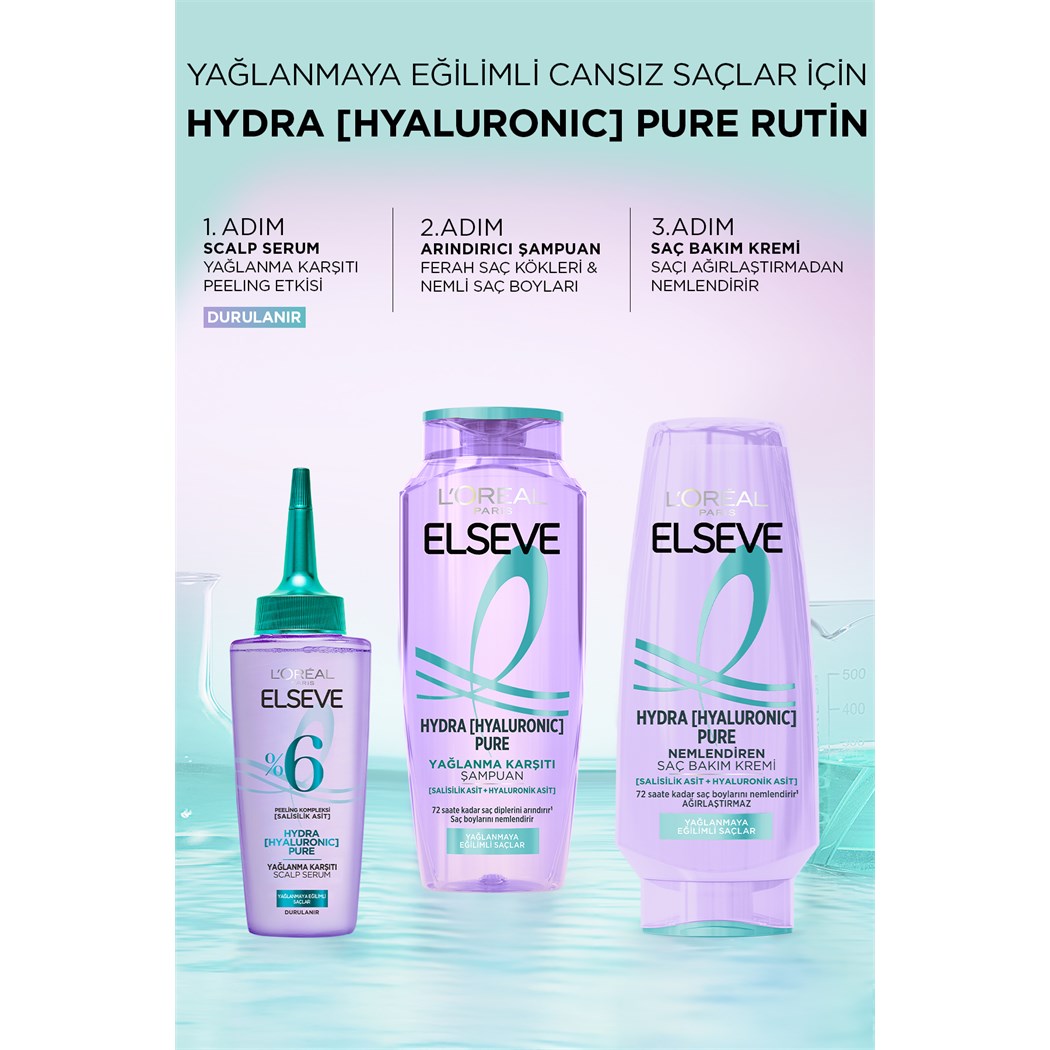 Hydra [hyaluronic] Pure Salisilik Asit Içeren Yağlanma Karşıtı Arındırıcı Şampuan 300ml