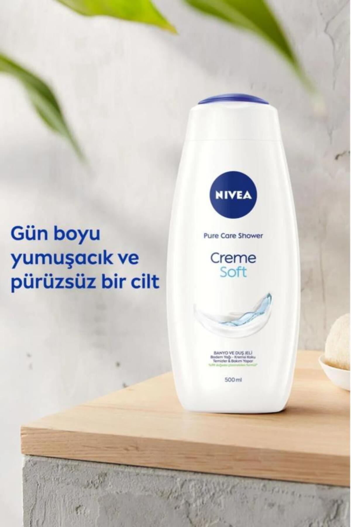 Creme Soft Kremsi Dokunuş Banyo ve Duş Jeli 500ml, Temizlerken Bakım Yapar, Badem Yağı, Nemlendirici