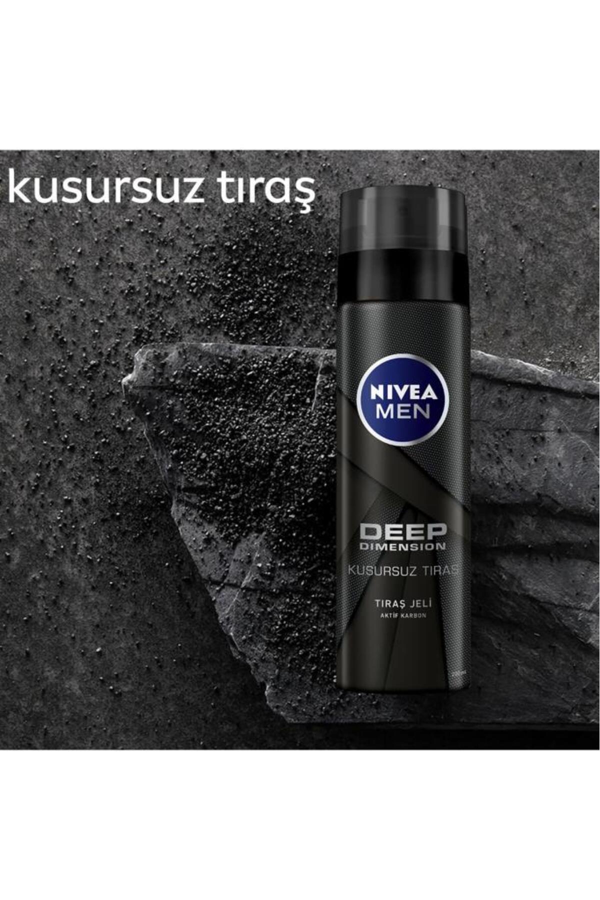 MEN Erkek Tıraş Jeli Deep Dimension Aktif Karbon 200ml, Kusursuz ve Kaygan Tıraş, Sakal Temizleyici