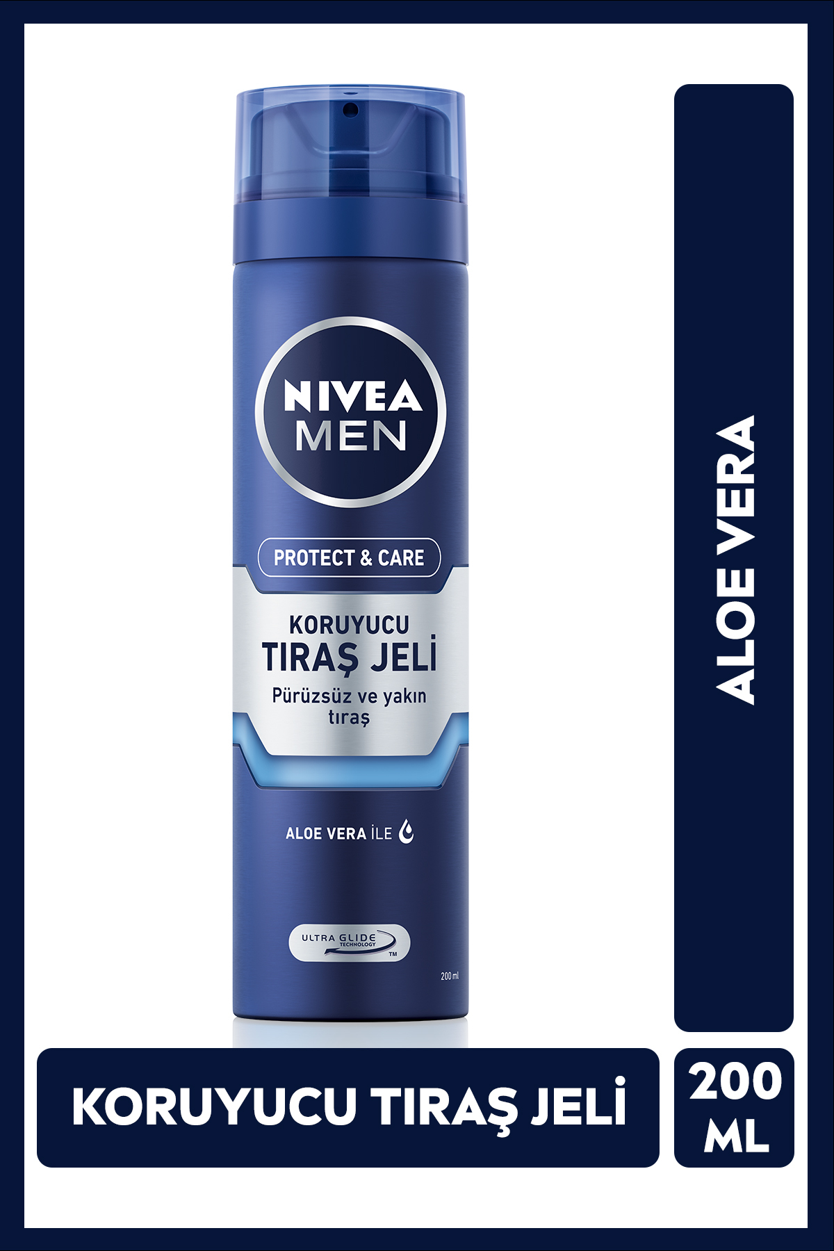 MEN Erkek Koruyucu Tıraş Jeli Protect & Care 200ml, Aloe Vera, Sakal Yumuşatıcı, Ferahlatıcı