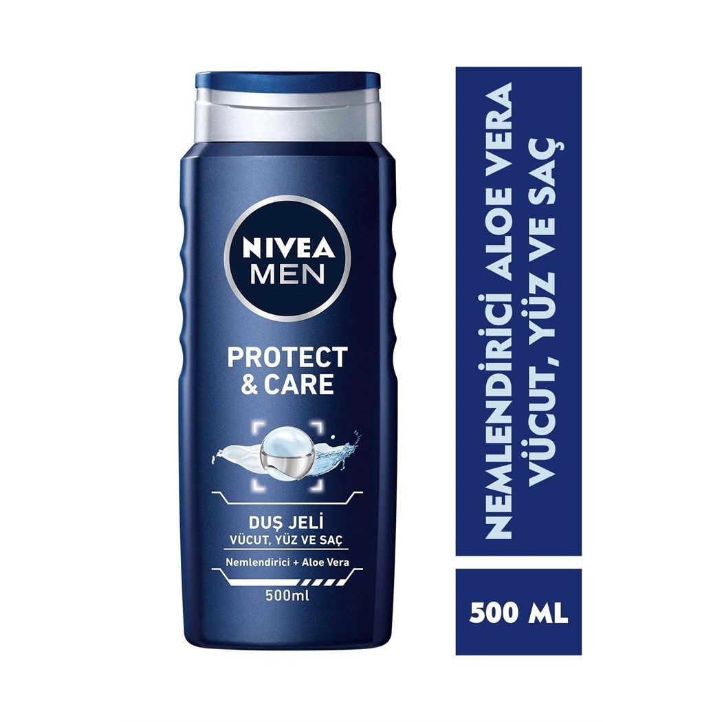 Men Protect&Care Duş Jeli 500 ml, 3'ü 1 Arada Komple Bakım, Vücut, Saç ve Yüz için