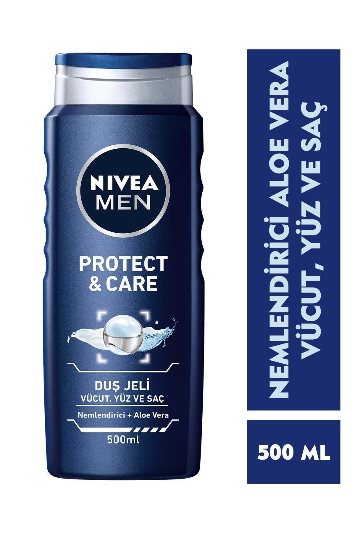 Men Protect&Care Duş Jeli 500 ml, 3'ü 1 Arada Komple Bakım, Vücut, Saç ve Yüz için