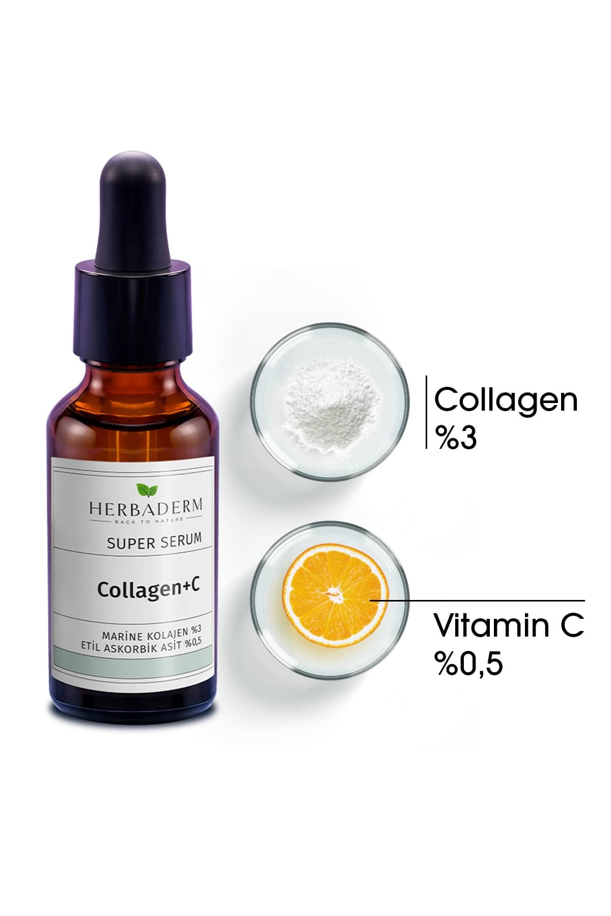 Sıkılaştırıcı Aydınlatıcı Kolajen C Marine Süper Serum (COLLAGEN %3 3-O-ETİL ASKORBİK ASİT % 0,5)