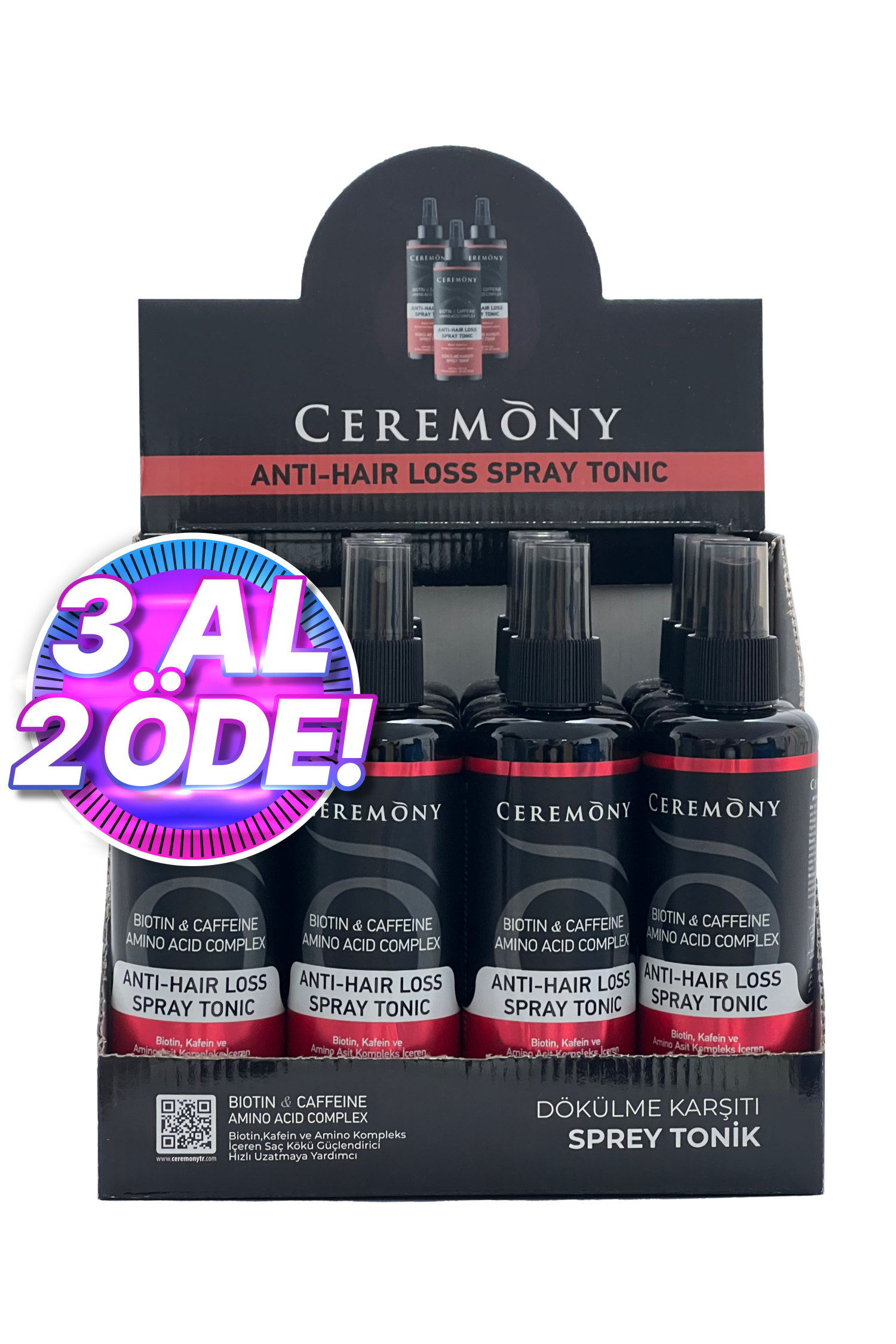 Biotin & Kafein Etkili Saç Dökülme Karşıtı Tonik 12'li Stand