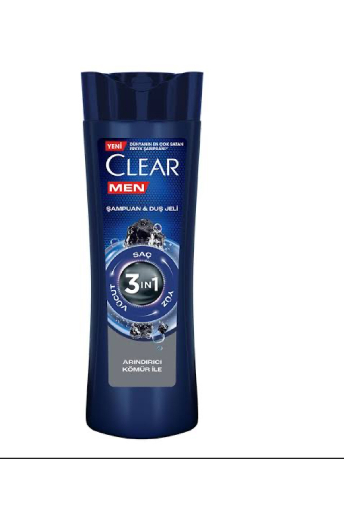 Men 3 In 1 Şampuan Duş Jeli Arındırıcı Kömür Saç Yüz Vücut