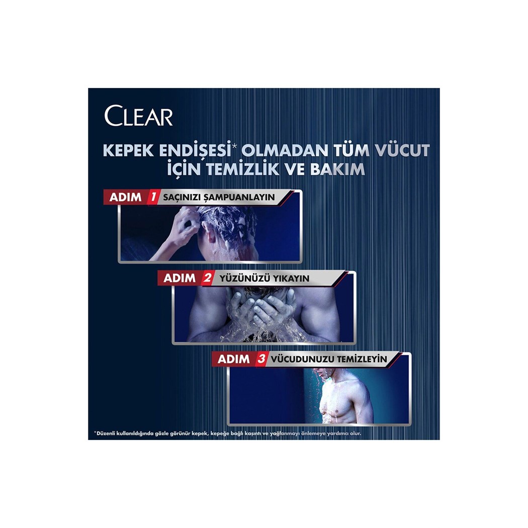 Men Şampuan 3in1 Şampuan & Duş Jeli Ferahlatıcı Mentol