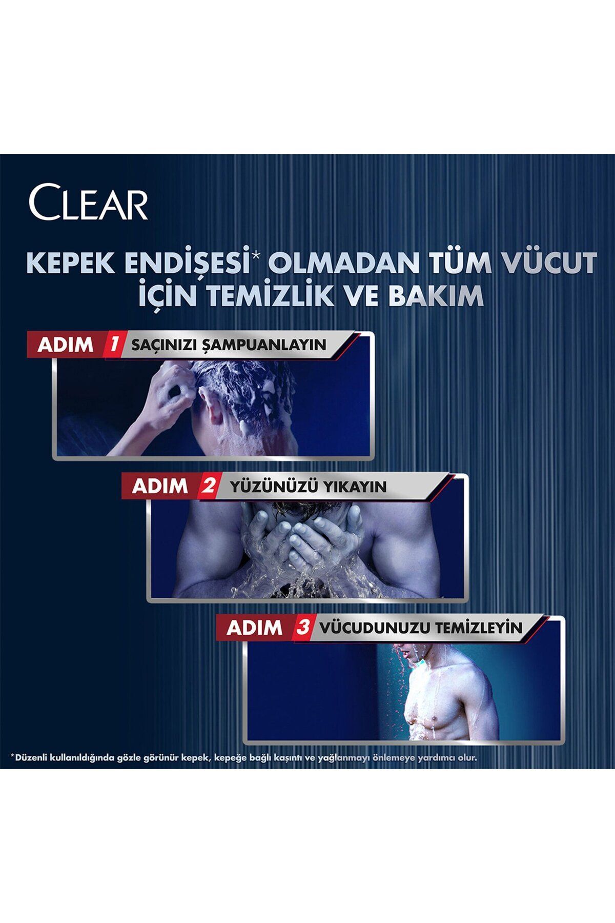 Men Şampuan 3in1 Şampuan & Duş Jeli Ferahlatıcı Mentol