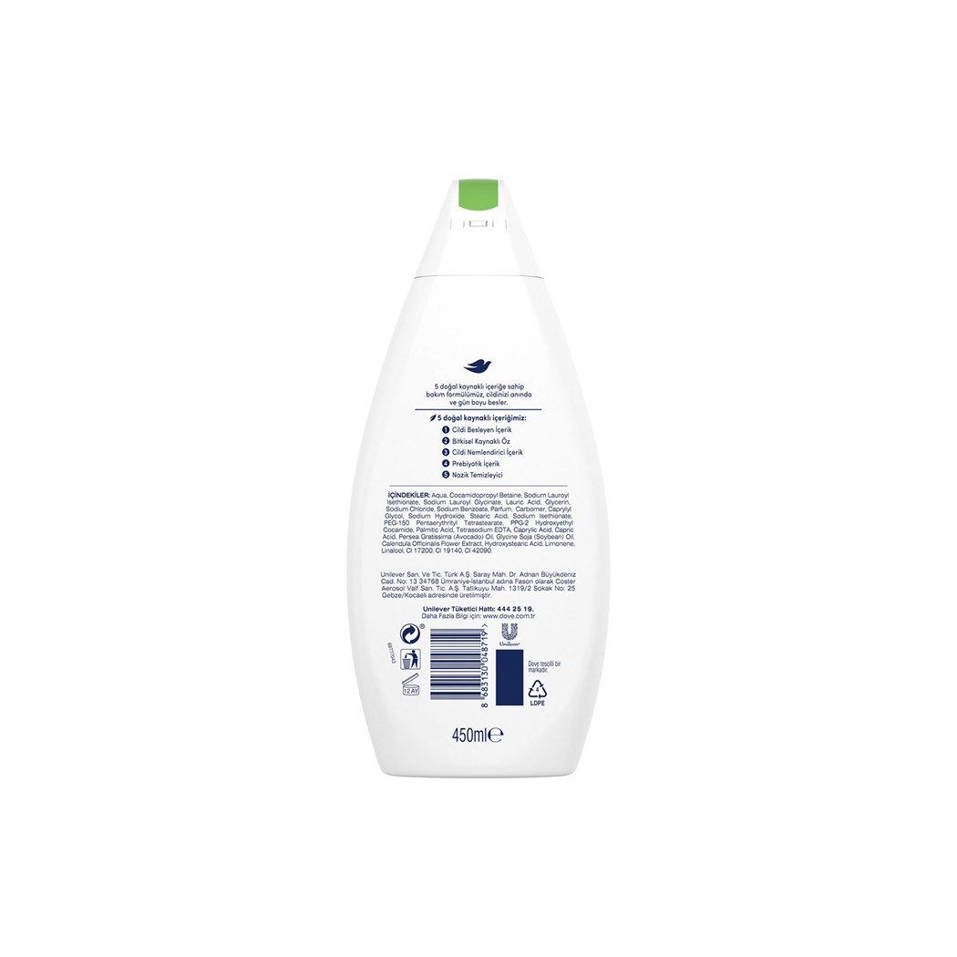 Nemlendirici Duş Jeli Avokado Yağı Ve Kalendula Özü 450 ml