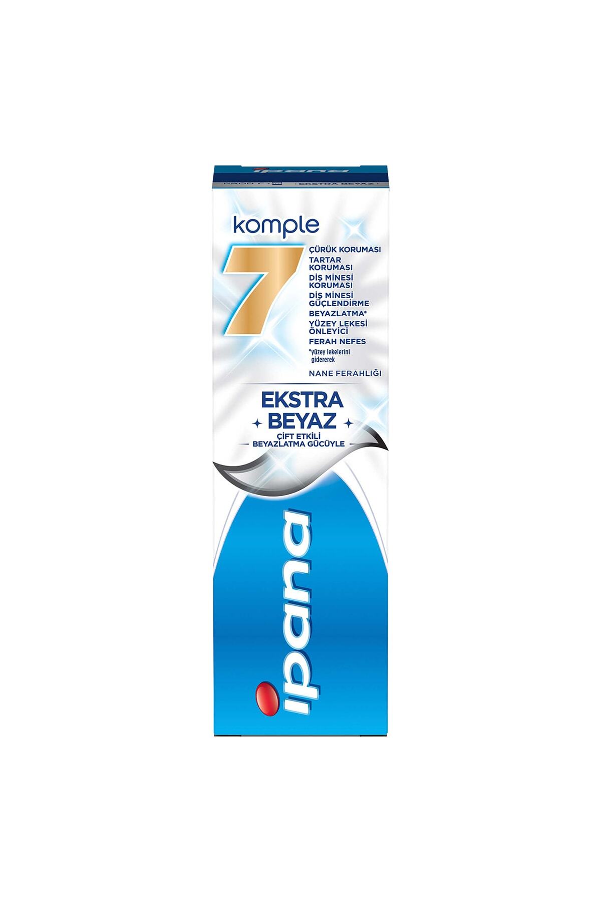 İpana Komple 7 Diş Macunu Ekstra Beyaz 65 ml Çift Etkili Beyazlatma Gücü