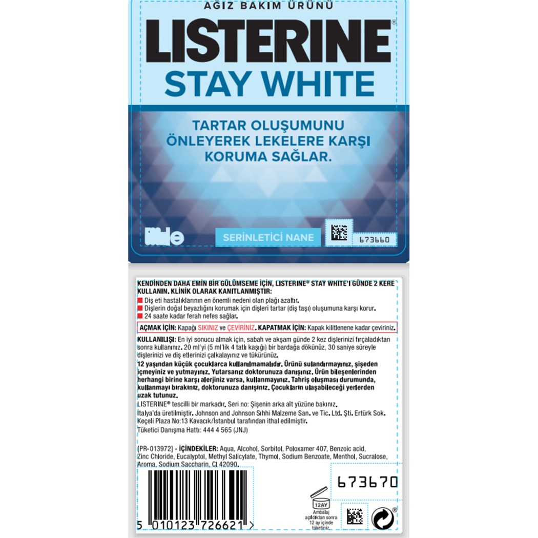 Stay White Ağız Bakım Suyu 500 ml