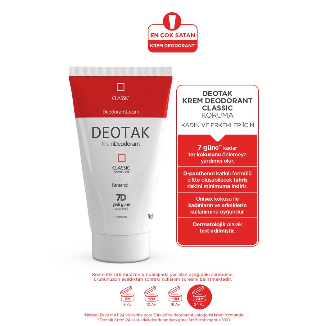 Classic Koruma 7 Güne Kadar Etkili Hassas Ciltler İçin Kadın - Erkek Kullanım Krem Deodorant 35 ml