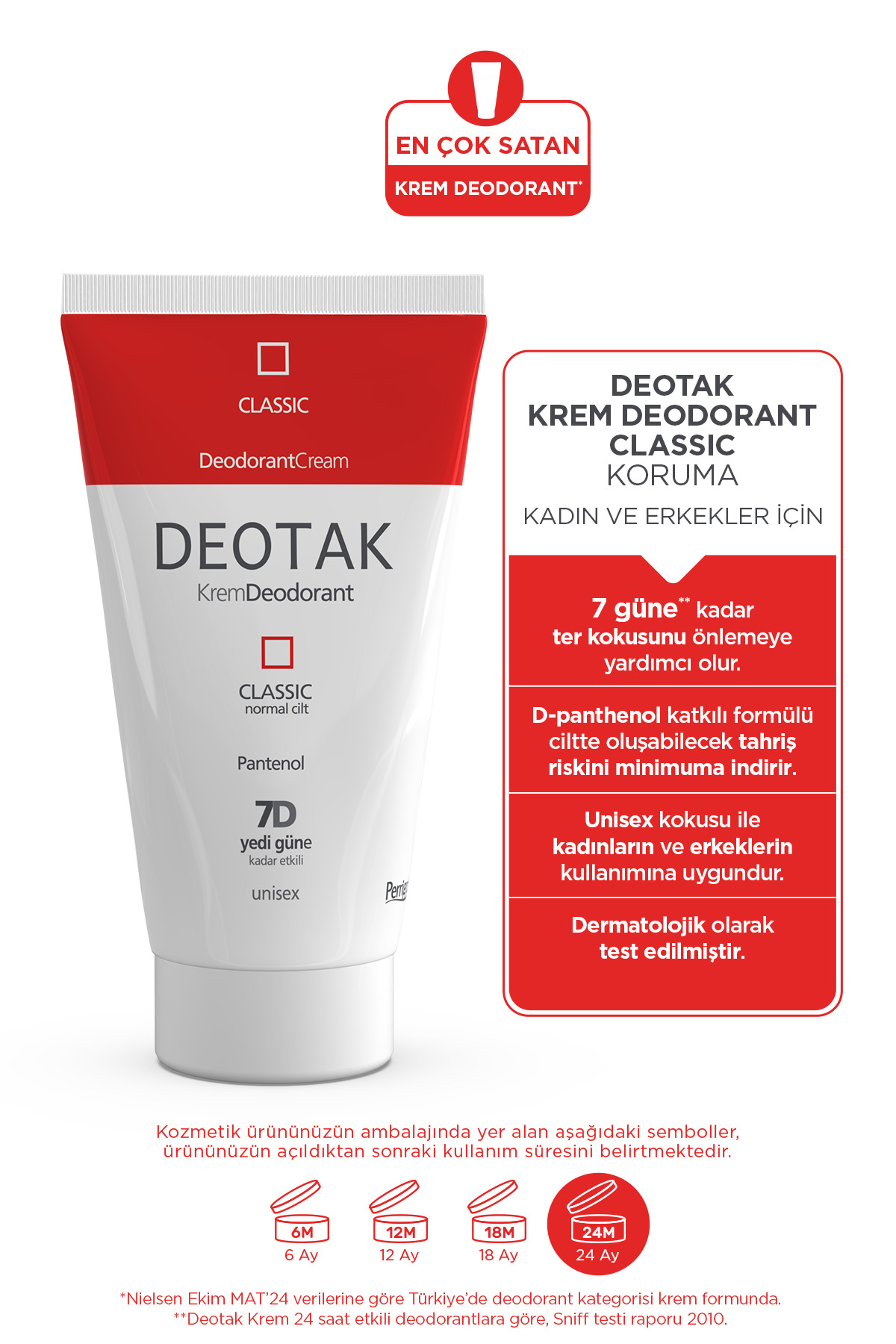 Classic Koruma 7 Güne Kadar Etkili Hassas Ciltler İçin Kadın - Erkek Kullanım Krem Deodorant 35 ml