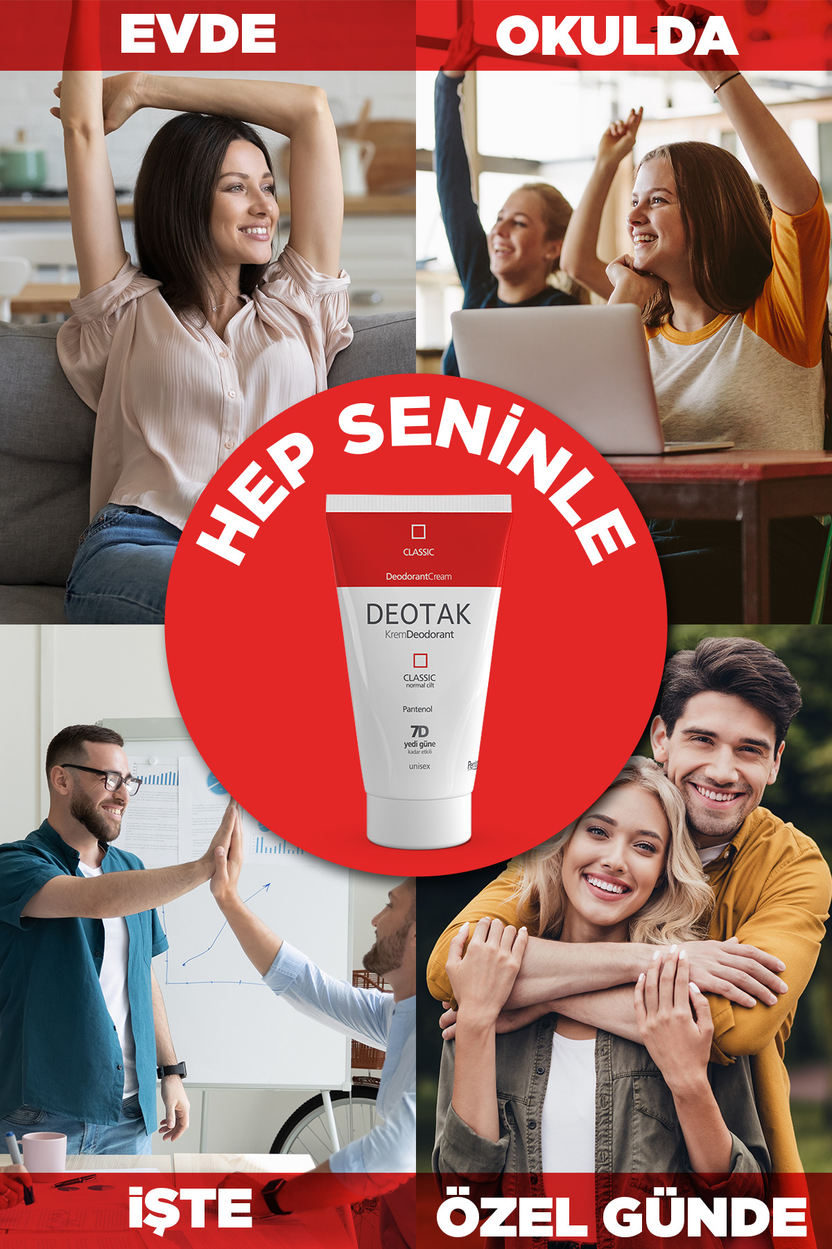 Classic Koruma 7 Güne Kadar Etkili Hassas Ciltler İçin Kadın - Erkek Kullanım Krem Deodorant 35 ml