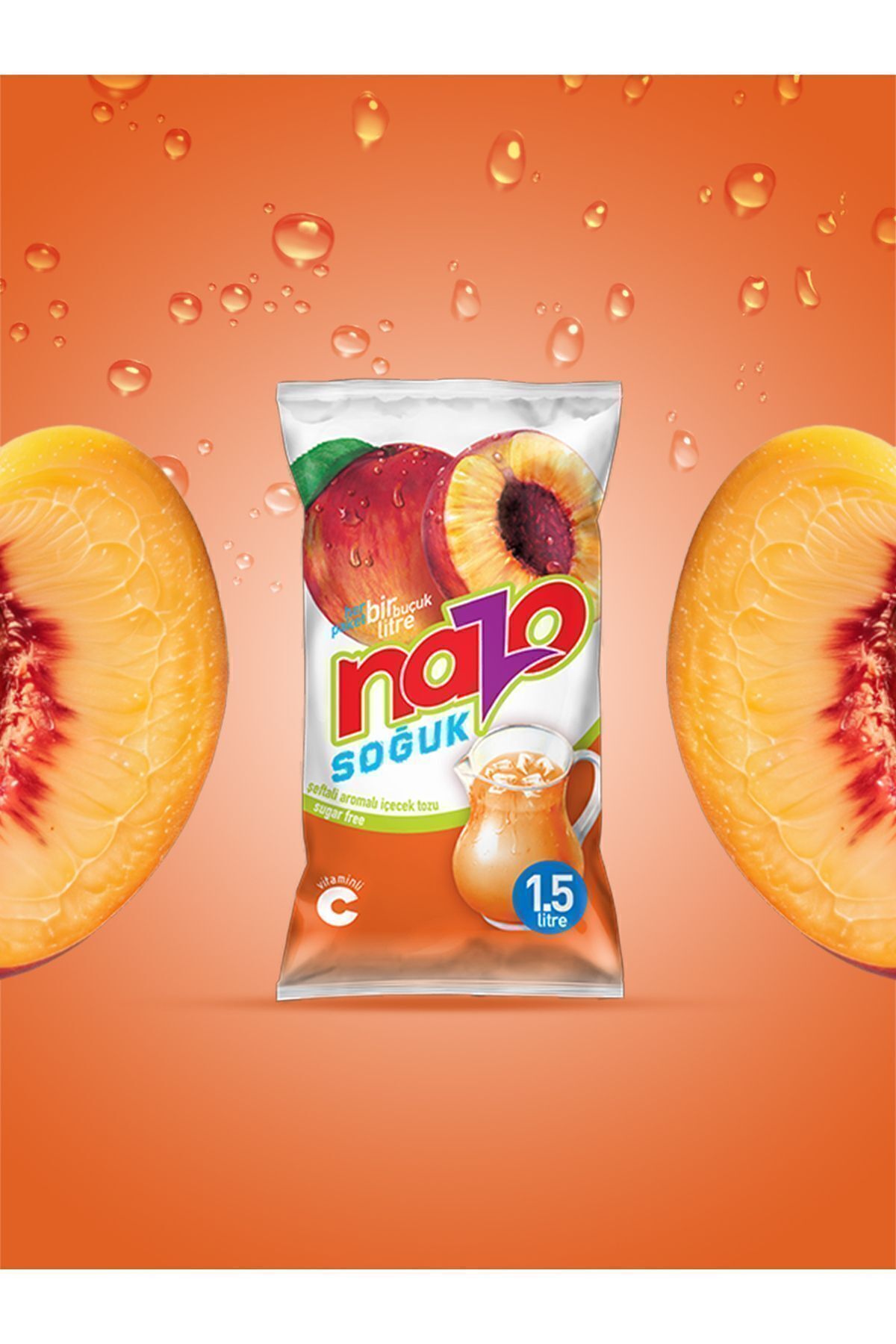 9 Gr. Şeftali Aromalı Toz İçecek 24 Lü