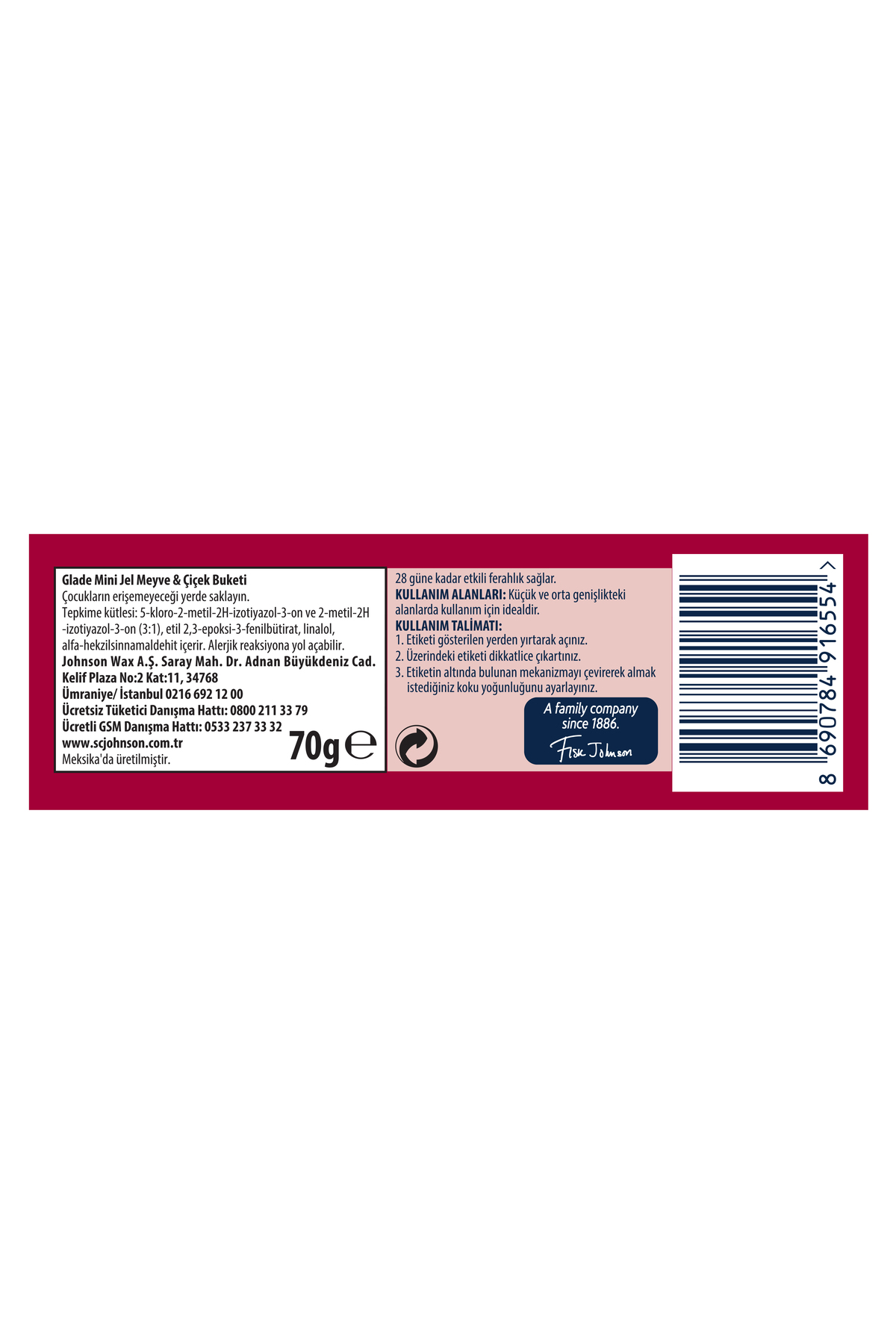 Hava Tazeleyici Jel, Mini Jel, Meyve Ve Çiçek Buketi, 70g