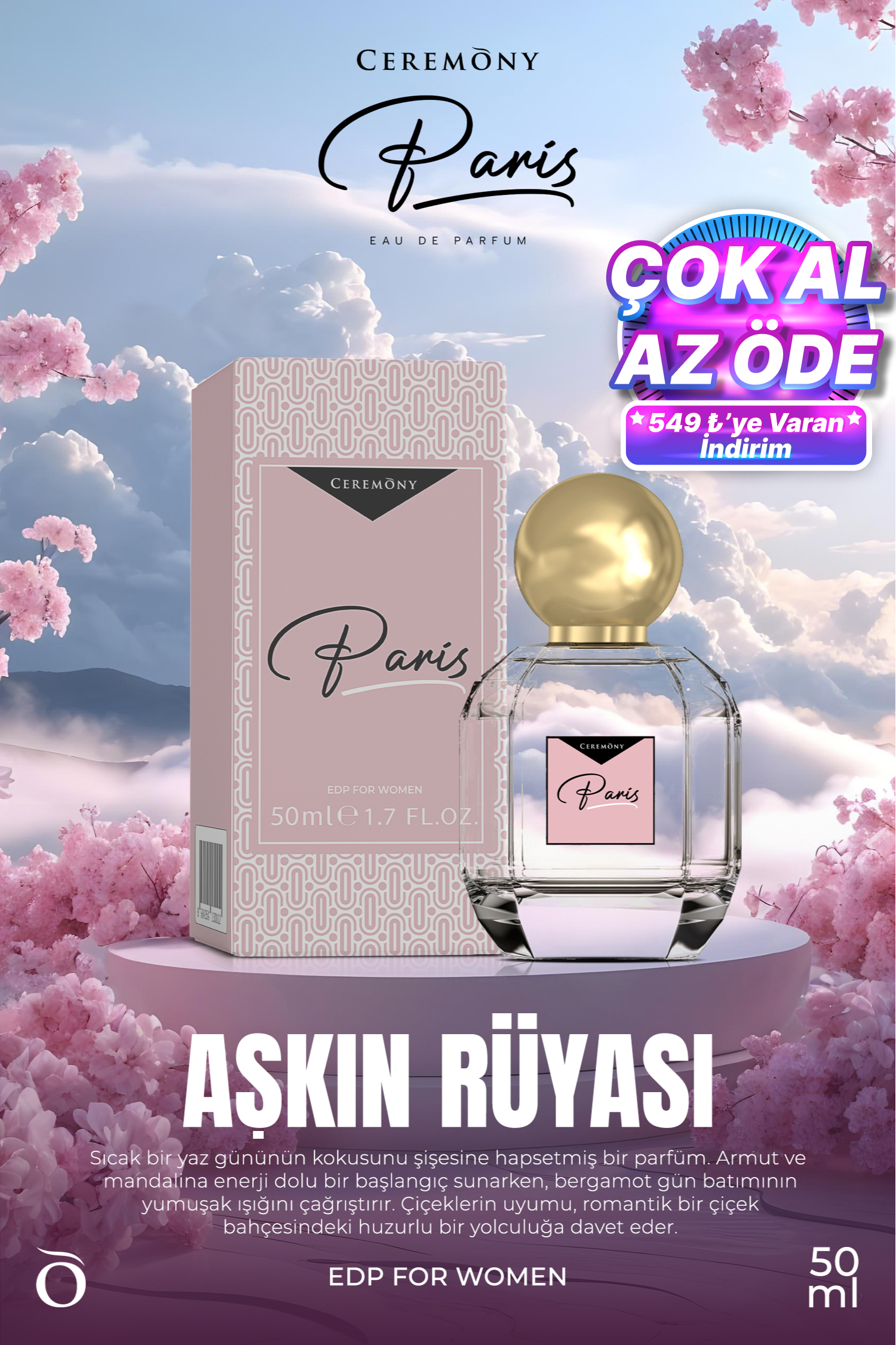 Paris 50 ml Edp Kadın Parfüm