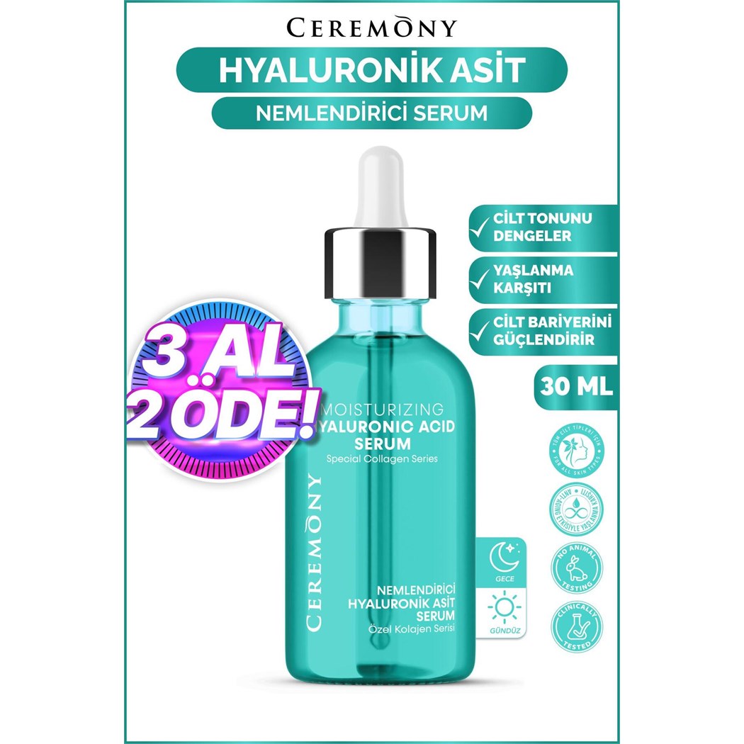 Hyaluronik Asit Nemlendirici Cilt Bakım Serumu 30 ml