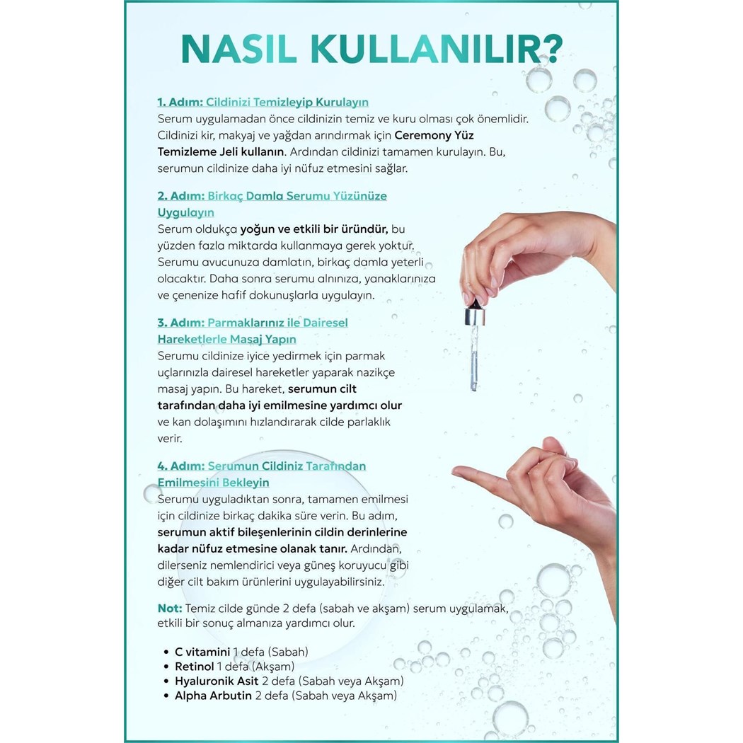 Hyaluronik Asit Nemlendirici Cilt Bakım Serumu 30 ml