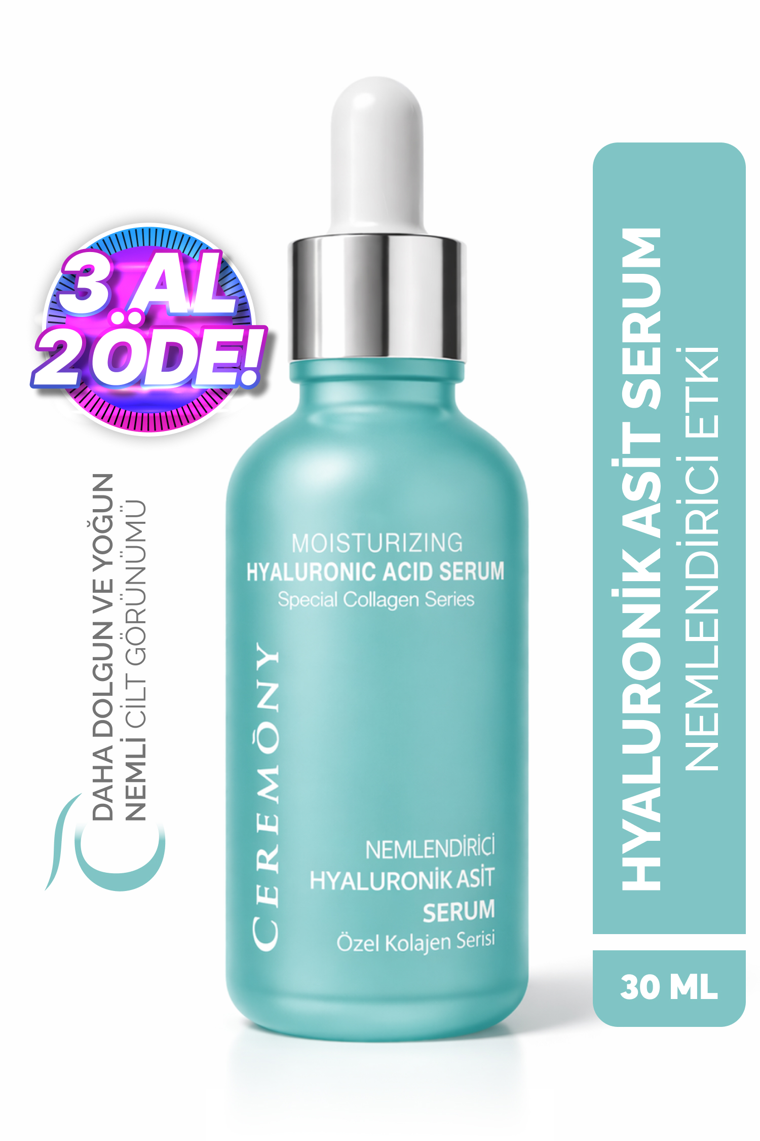 Hyaluronik Asit Serum 30 ml | Yoğun Nem Dolgunluk Cilt Bariyer Onarıcı