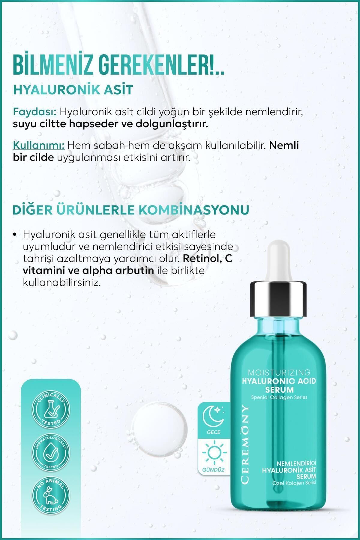 Hyaluronik Asit Nemlendirici Cilt Bakım Serumu 30 ml