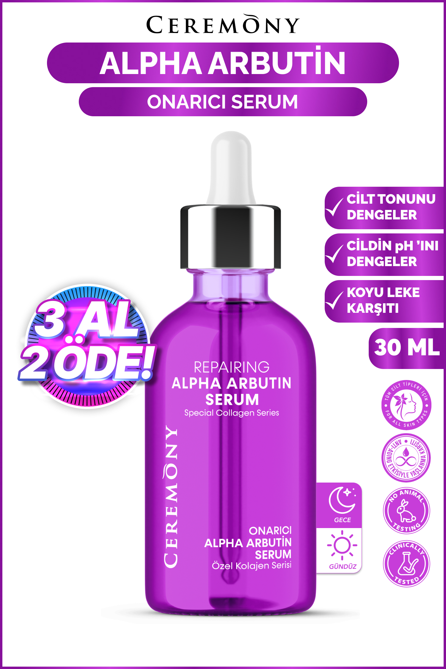 Alpha Arbutin Onarıcı Cilt Bakım Serumu 30 ml