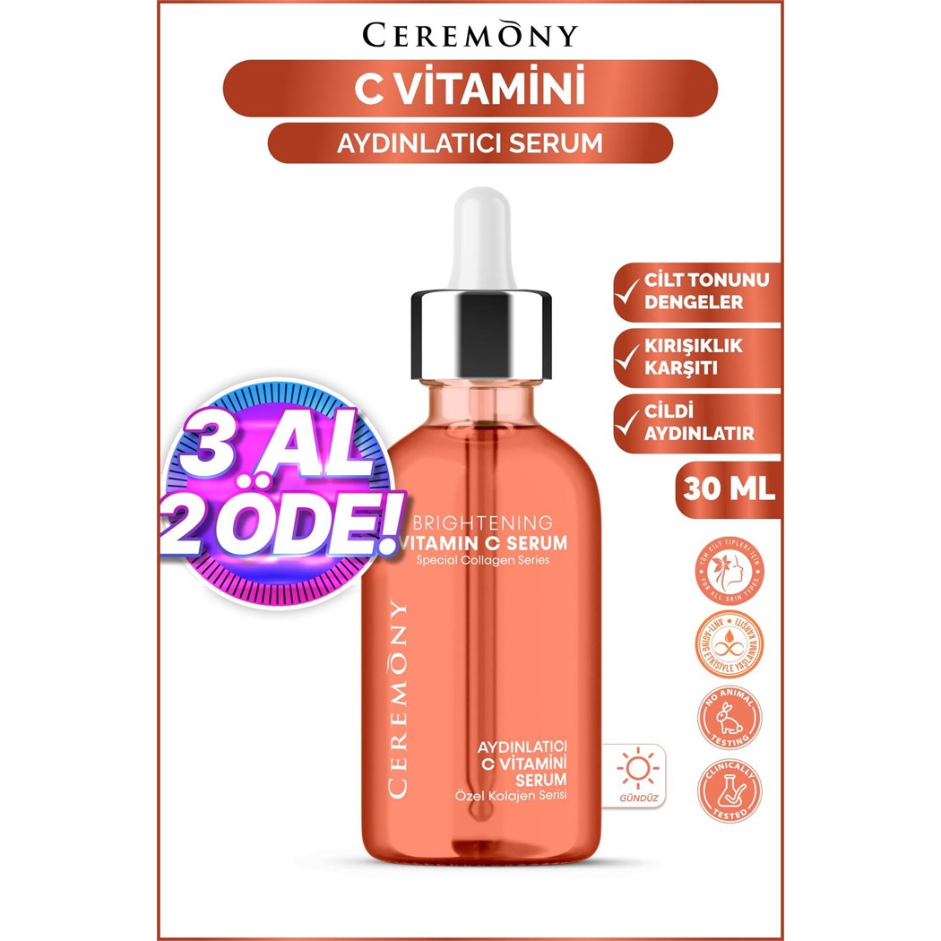 C Vitamini Aydınlatıcı Cilt Bakım Serumu 30 ml