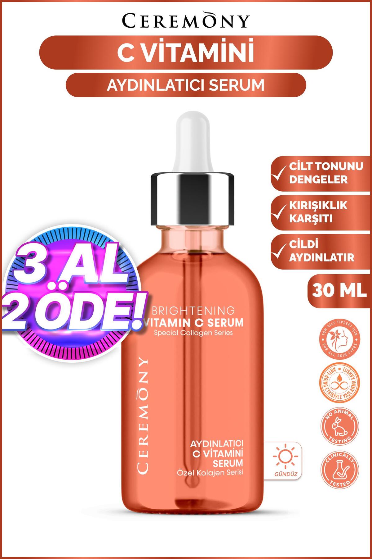 C Vitamini Aydınlatıcı Cilt Bakım Serumu 30 ml