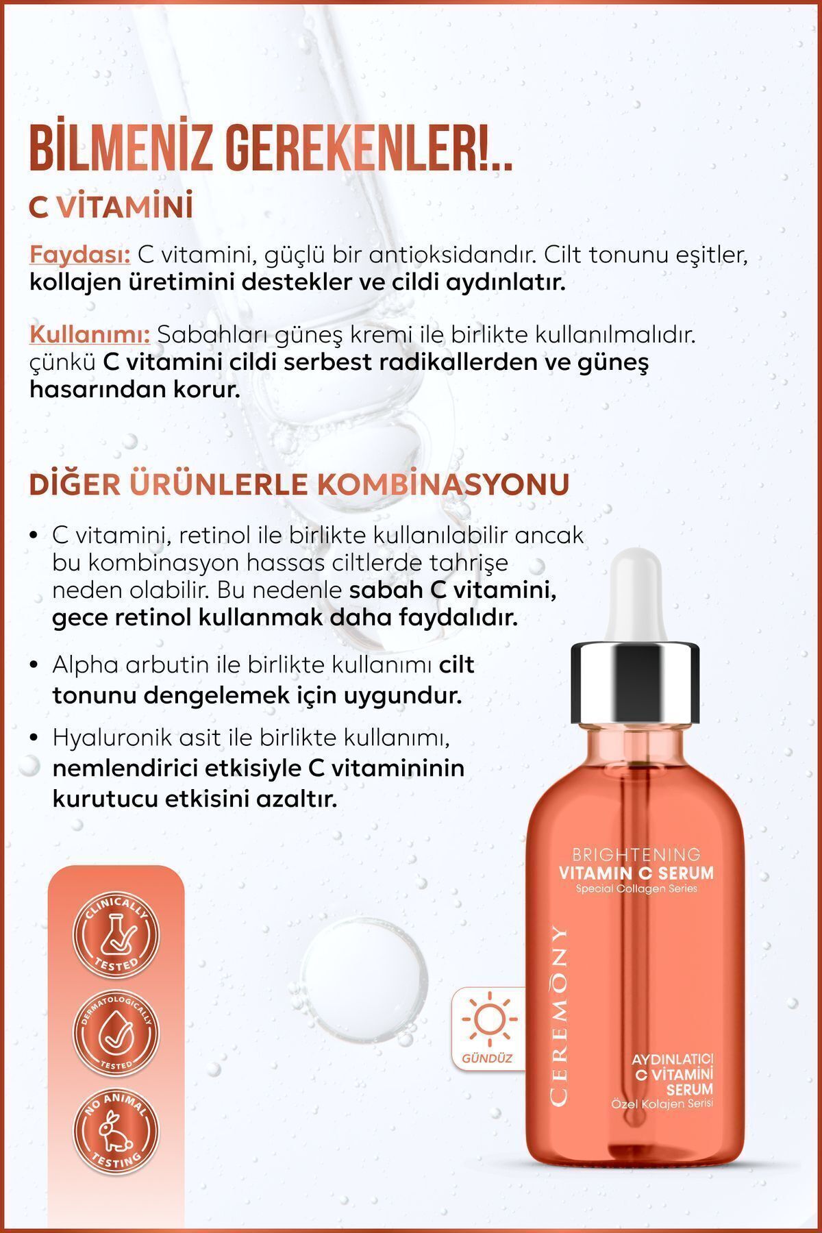C Vitamini Aydınlatıcı Cilt Bakım Serumu 30 ml