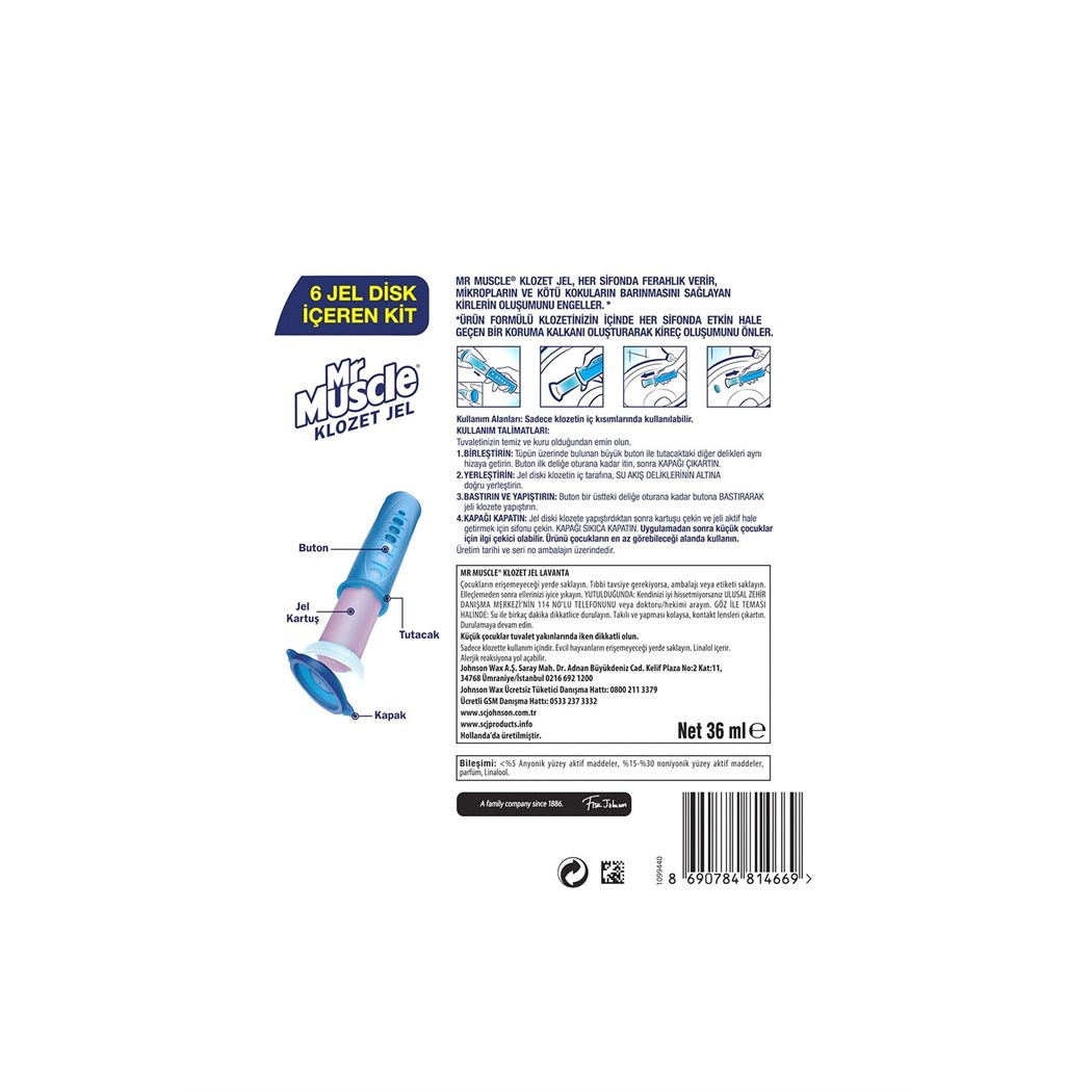 Mr Muscle Lavanta Kokulu Klozet Jeli 36 ml