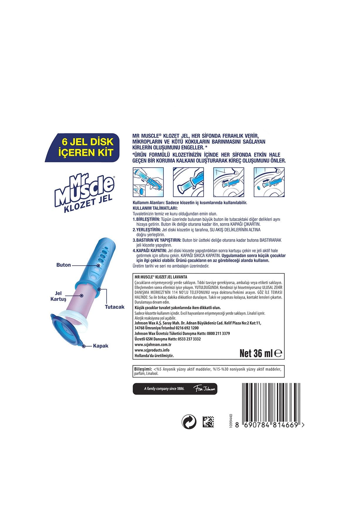 Mr Muscle Lavanta Kokulu Klozet Jeli 36 ml