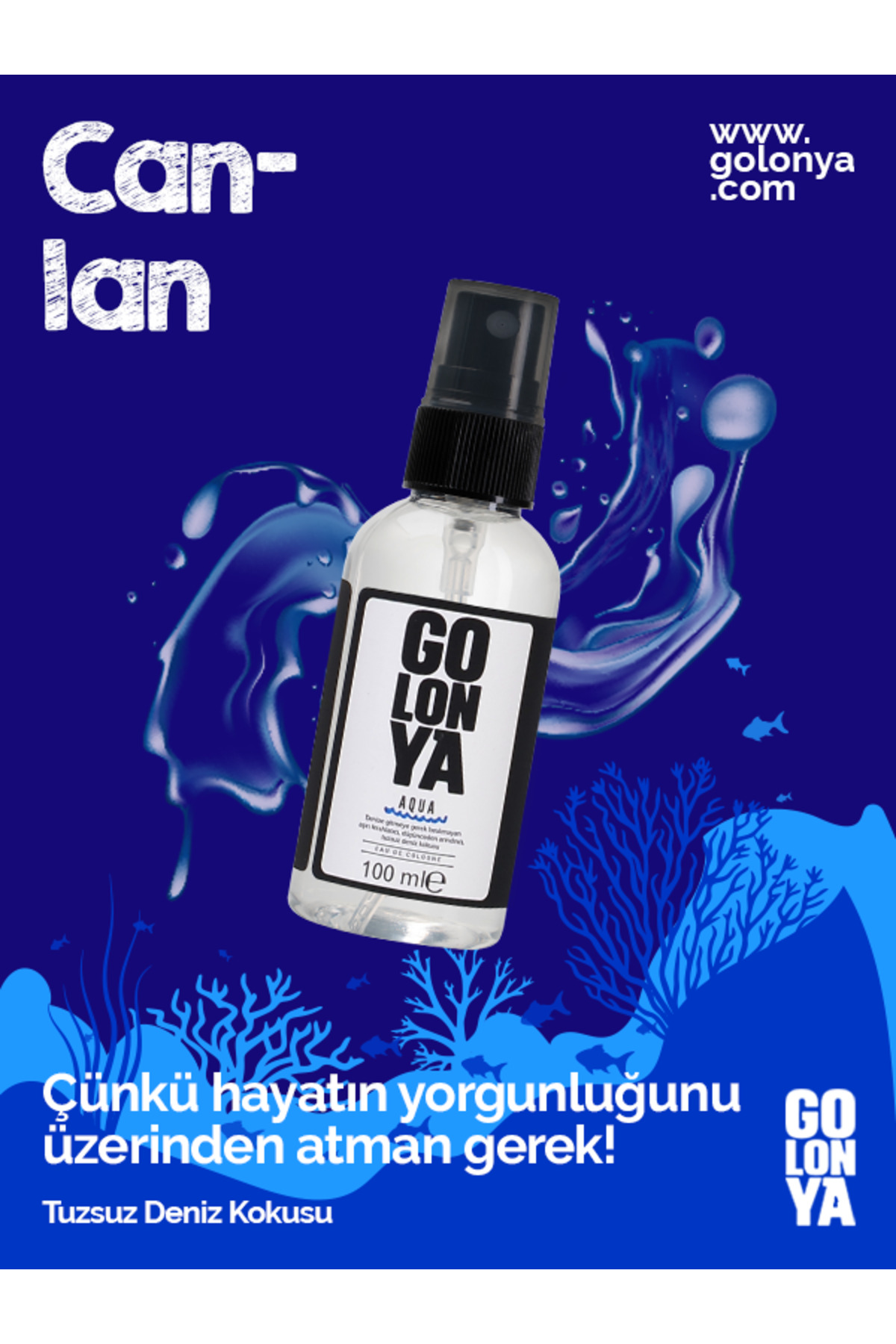 Golonya 100 Ml Sprey Aqua Plastik Şişe