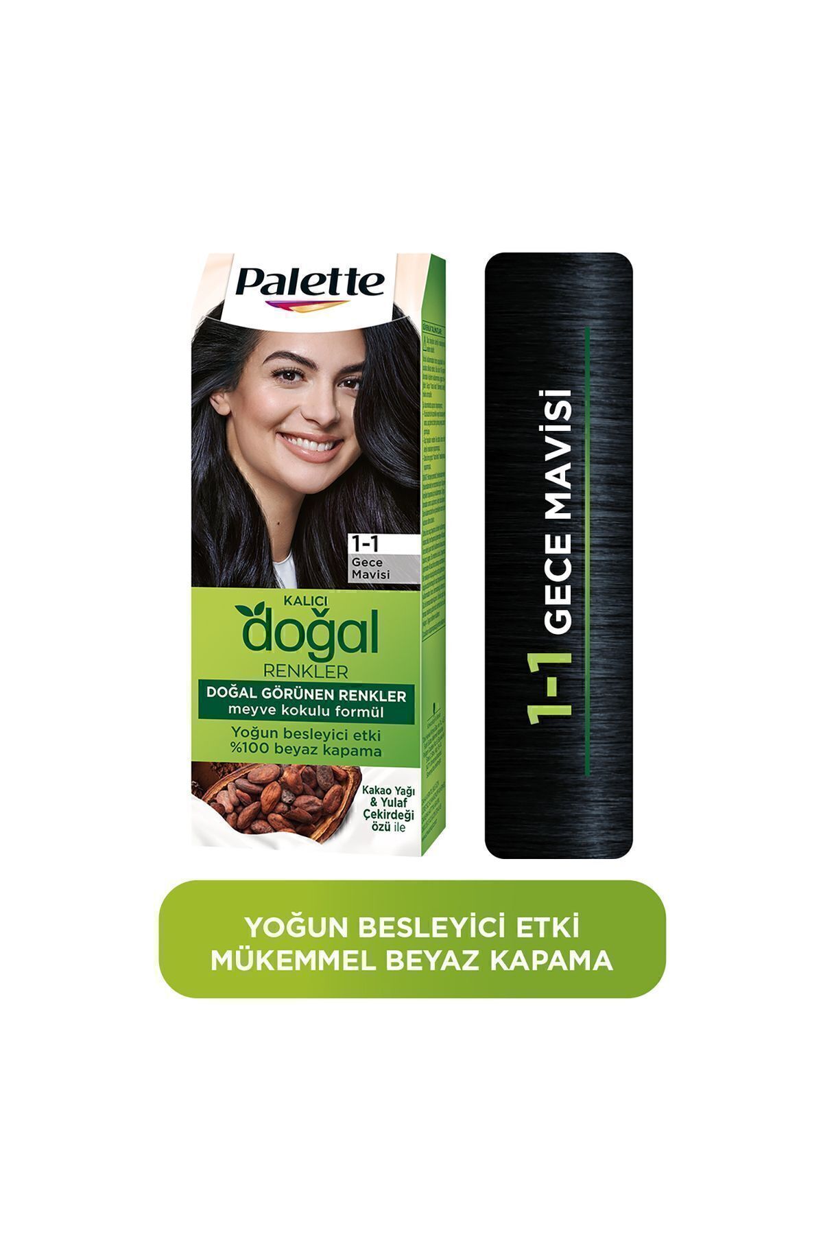 Kalıcı Doğal Renkler Saç Boyası 1-1 Gece Mavisi