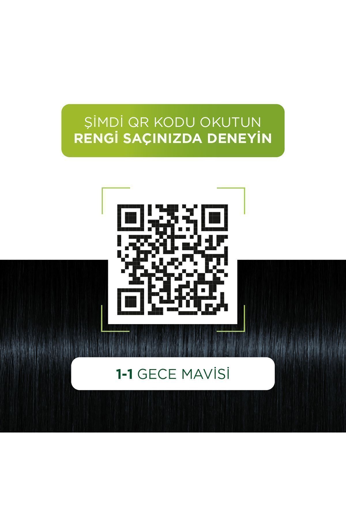 Kalıcı Doğal Renkler Saç Boyası 1-1 Gece Mavisi